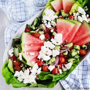 griekse salade met watermeloen choriatiki