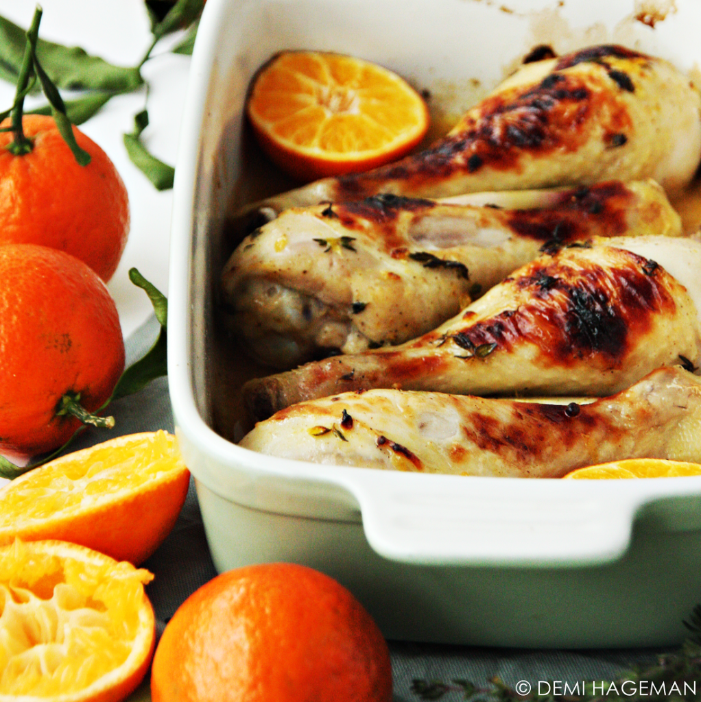 kippendrumsticks uit de oven met mandarijn en tijm hoe zie je of kip gaar is?