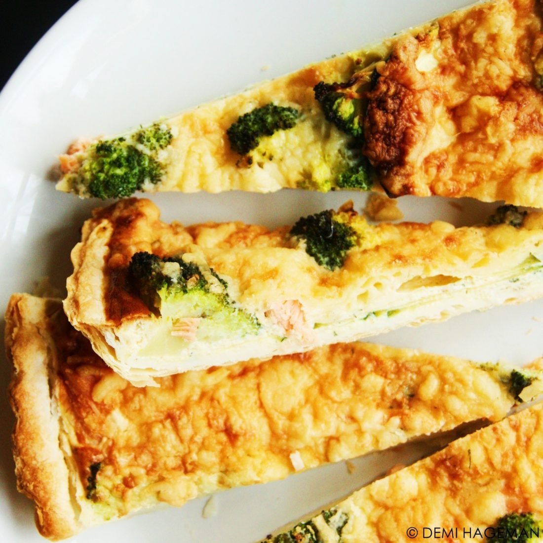 quiche met zalm en broccoli