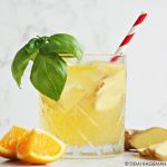 sinaasappel mocktail met gember en basilicum