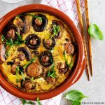 Omelet met champignons, sojasaus en mirin - uit de oven